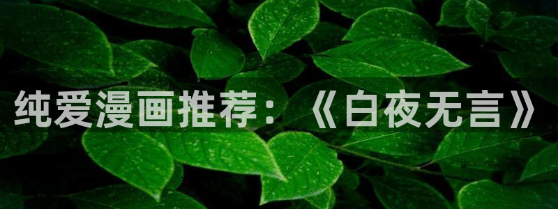 漫蛙漫画入口：纯爱漫画推荐：《白夜无言》